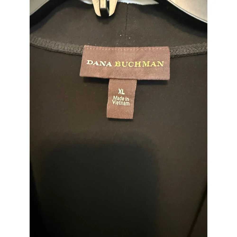 Dana Buchman‎ Black Roll Tab Sleeve Button Front Cardigan Sweater XL Womens